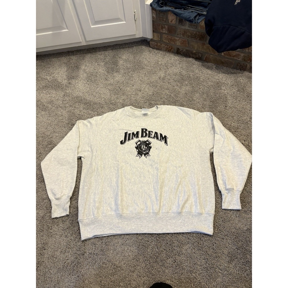 JIM BEAN Whiskey Champion Sweatshirt Reverse Weave Men's XL Gray Drink Smart